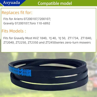 110-6892 Lawn Tractor Mower Cutting Deck Belt, 1/2" x 140" - size: 110-6892 (1/2" X 140")