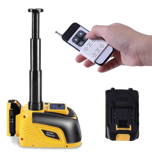 STANDTALL Electric Car Jack 5 Ton 18V Hydraulic, Cordless, Remote Control - color: Yellow Jack