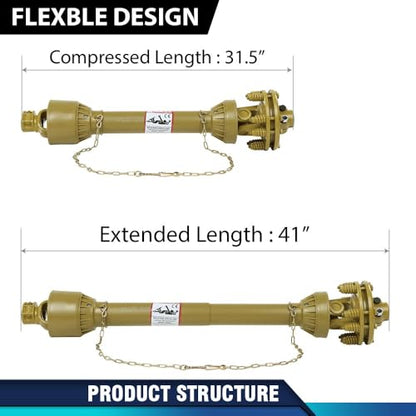 PIT66 PTO Shaft,6 Spline Both Ends 1-3/8" PTO Drive Shaft,Series 4 Tractor