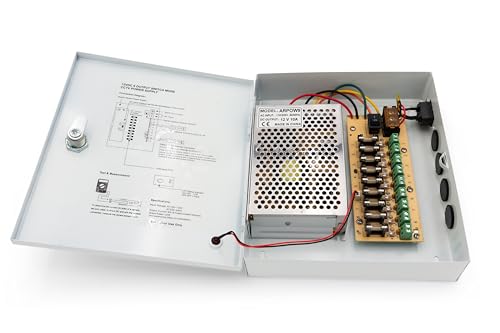 9 Channel/Port 10 AMPS, 12V DC Power Supply Box, Individually Fused for CCTV, LED, and All 12v DC Devices. Includes Screw Drivers & Extra fuses (9CH 10 AMP) - size: 9CH 10 AMP