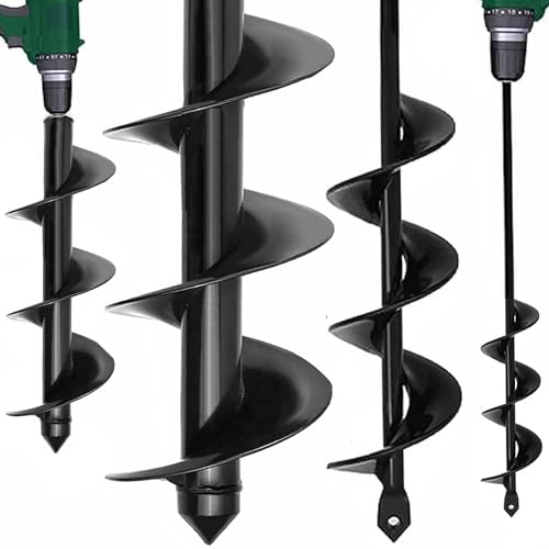 TCBWFY Garden Auger Drill Bit for Planting 1.6"x16.5"and 3.5"x16",Heavy Duty Bulb Planter Tool for Digging Holes,Compatible with 3/8" Hex Drive Drill - size: 1.6"x16.5"+3.5"x16"