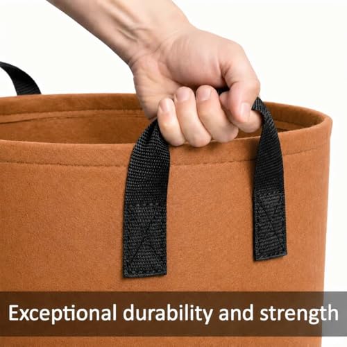 10 Gallon Grow Bags, Heavy Duty Fabric Pots with Handles for Vegetables - color: Brown, size: 10 gallon