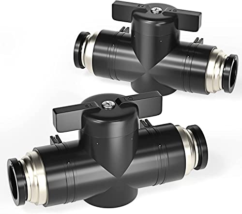 TAILONZ 1/4"OD Push-to-Connect Fitting Ball Control Valve BVU-1/4 5Pcs - size: 1/4"OD/5PCS