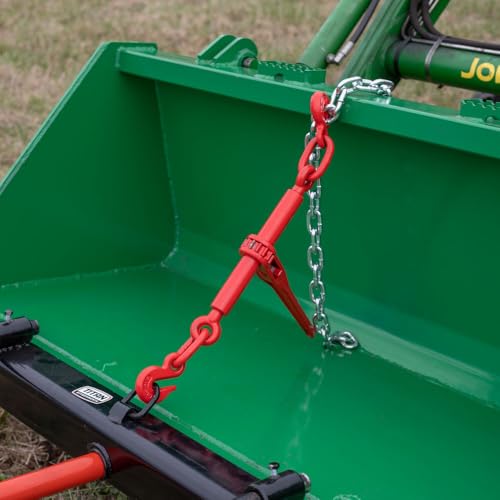 Titan Attachments 49" Hay Bale Spear Attachment with Stabilizer Spears, Universal HD Front Skid Steer Tractor Loader Bucket Attachment, 3000 LB Capacity