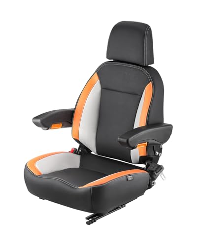 VEVOR Universal Forklift Seat, Tractor Seat with Adjustable Back & Headrest