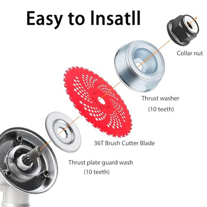 Weed Eater Blades, 2 Pack 9" x 36 Teeth Brush Cutter Blade - color: Red
