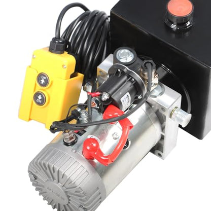 Nakkaa 12V DC 8 Quart Single Acting Hydraulic Pump Hydraulic Power Unit - size: 8 Quart Single