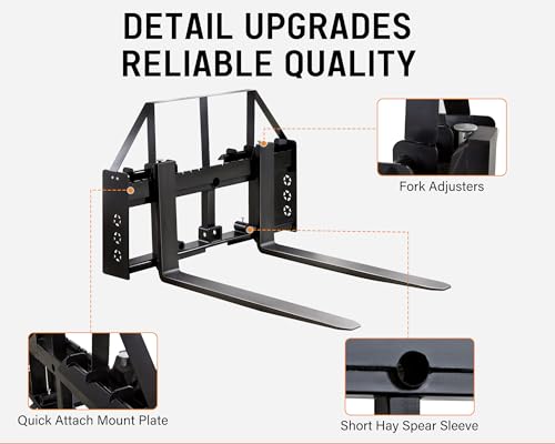 Albott 45" Heavy-Duty Tractor Pallet Forks with 50" Forklift Blades - size: Extra Large
