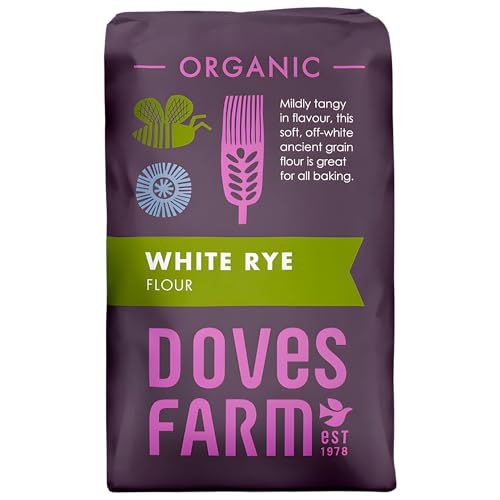 Doves Farm Organic White Rye Flour 2.2 lb (Pack of 2) - Ancient Grain Light Rye Flour for All British Baking: Breads, Sourdoughs, Cakes, Cookies & More | Kosher & Vegan Friendly | Imported From UK - size: 35.28 Count (Pack of 2)