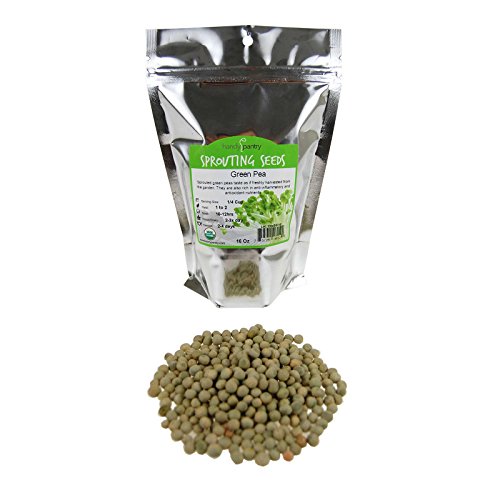Handy Pantry Certified Organic Dried Green Pea Sprouting Seed - 1 Lb - size: 1 pound