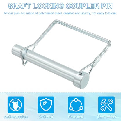 PATIKIL Trailer Coupler Pin 2/5x4-3/4x1.81"(D*L*IW), 2 Pcs Wire Lock Pin Square Shaft Locking Pins Safety PTO Hitch Pin for for Farm Trailer Tractor Truck Boat Towing (10x120x46mm) - size: 2/5x4-3/4x1.81"(D*L*IW)