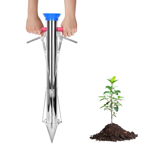 AIWFL Seedling Transplanter Long Double Handled Bulb Planter Tools - size: Double Handle Without Foot