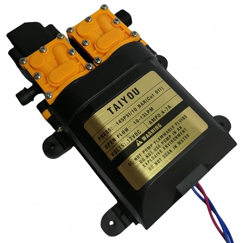 DC 12V Diaphragm Water Pump 145PSI Fresh Water Pump Self Priming Sprayer Pump High Pressure Smart dual core pump