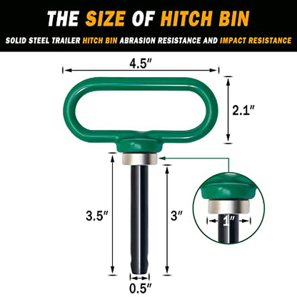 2 Packs Magnetic Hitch Pin, 1/2 Inch Lawn Mower Trailer Hitch Pins - color: GREEN-2pc