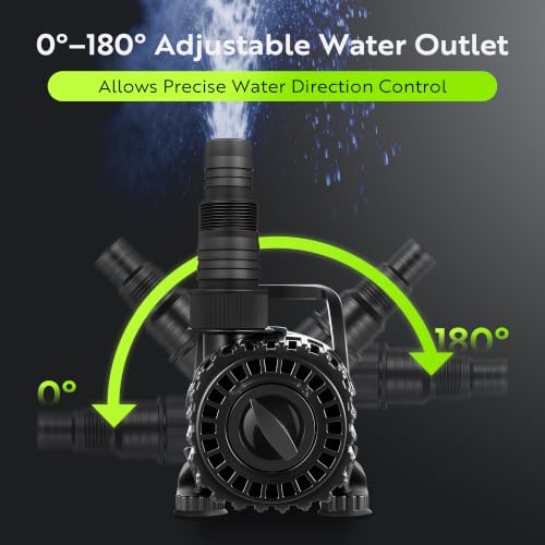 310W Pond Pump, Adjustable Flow 800~5,300GPH Submersible Water Pump - size: 310W