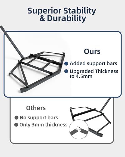 Hipicute Driveway Drag 72" Width,Heavy Duty Steel Driveway Drag,Driveway Tractor Harrow with 2 Adjustable Bars, Driveway Grader for ATV, UTV, Garden Lawn Tractors - size: 72" Wide