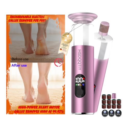 New Upgrade Electric Foot Callus Remover,Rechargeable Electric Callus Remover for Feet【Variable 3-Speed & LED Light】【Removes 99.92% of Calluses】 Portable Foot File Pedicure Kits with 30Grit Pad-Pink - color: S606pink