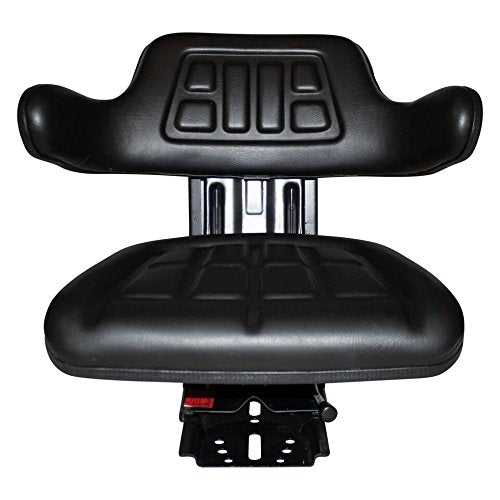 TRAC SEATS BLACK WAFFLE STYLE UNIVERSAL TRACTOR SUSPENSION SEAT WITH TILT FITS INTERNATIONAL HARVESTER IH 454, 464 574 584