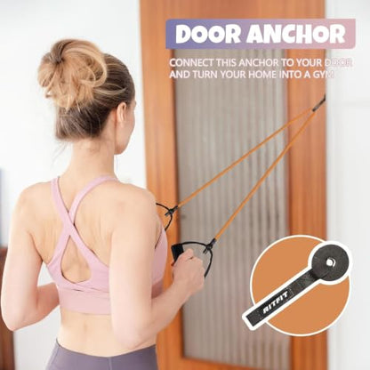 RitFit Single Resistance Bands with Handles Door Anchor for Home Gym - size: 30-35lbs