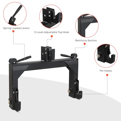 3 Point Quick Hitch Receiver 3000 lbs 3-Pt Attachments - color: Black
