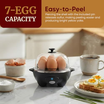 Elite Gourmet EGC-007B Rapid Egg Cooker, 7-Egg Poacher/Omelet Maker, Black - color: Black