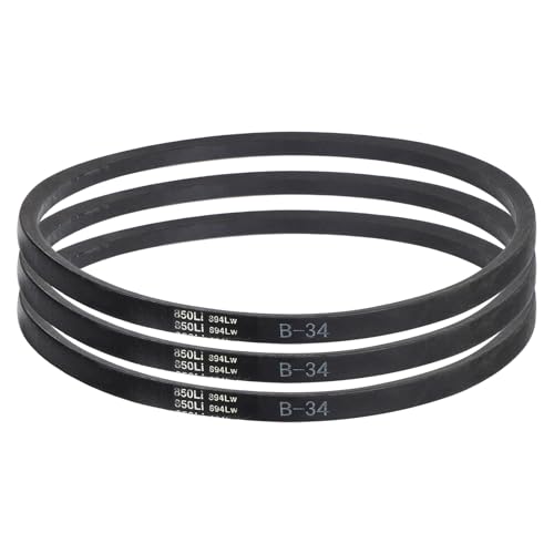 uxcell 3 Pack B34 Classic Wrapped V-Belt, 36" Outside Circumference, Black Rubber Industrial V-Belt - size: B34
