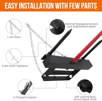 39"+2 * 17.5" Hay Spear,Bale Spear 4000lbs Capacity Universal HD Front Skid Steer Tractor Loader Bucket Attachment Quick Attach for Bobcat Tractors