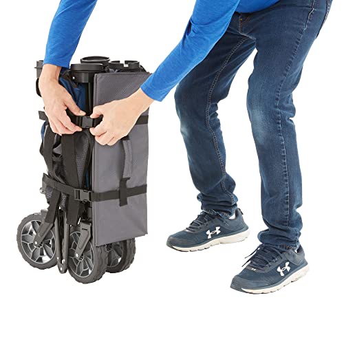 Gorilla Carts Collapsible Folding Outdoor Utility Wagon, 7 Cu Ft, Blue - color: Blue