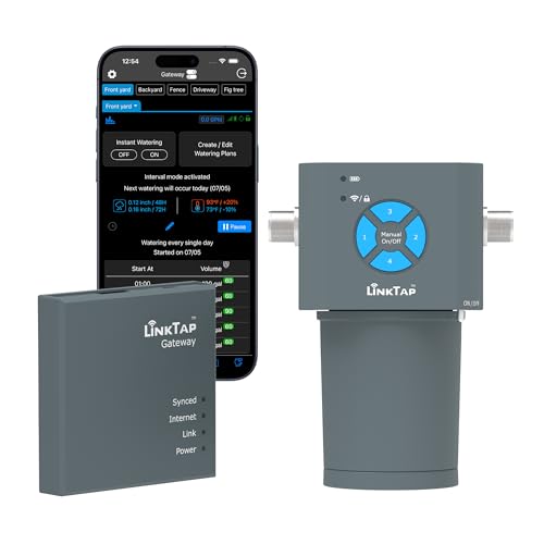 LinkTap 4-Zone Smart Irrigation Controller & Gateway, Multiple Power Option - style: 4 Zone kit