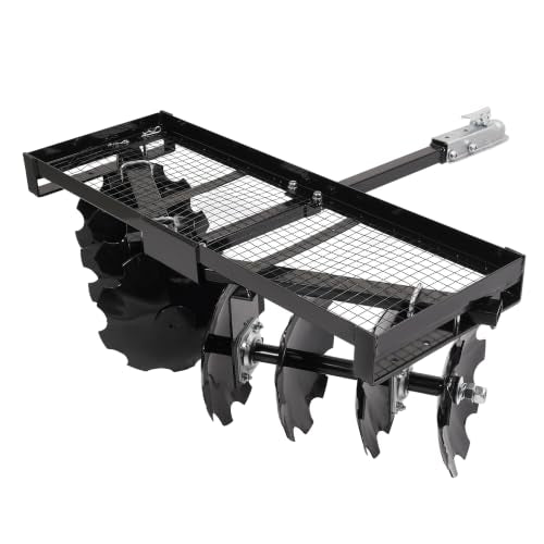 WUTIST 4 FT Tow-Behind Notched Disc Harrow for Use with A 2" Towball