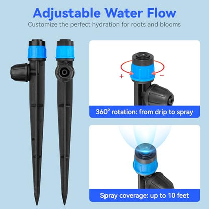 Adjustable 1/4" Drip Irrigation Drippers for Garden Irrigation System,20 PK - size: 20pcs Drip Emitters with Lock Barb