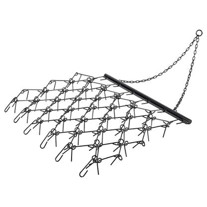 5x4.5FT Steel Drag Harrow Field Leveling Chain Rake for ATV UTV Black - size: 5x4.5ft