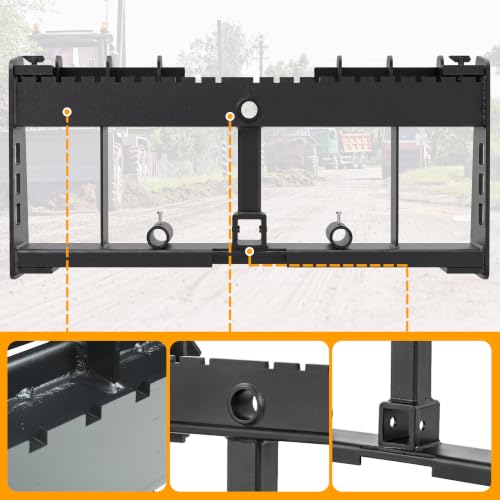 YINTATECH 45" Skid Steer Pallet Fork Frame 3000 lbs Quick Tach - size: 3000lbs