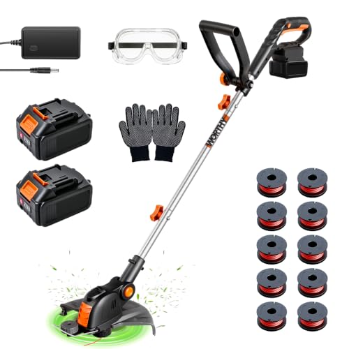 Battery Powered Weed Wacker Cordless Lightweight for Seniors & Small Lawns