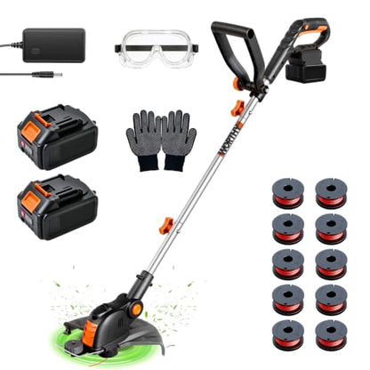 Battery Powered Weed Wacker Cordless Lightweight for Seniors & Small Lawns