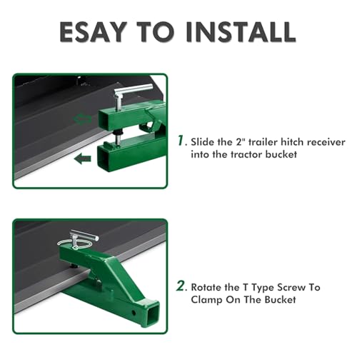 Bucket Hitch Receiver Attachments for Tractor Green - color: Green