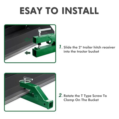 Bucket Hitch Receiver Attachments for Tractor Green - color: Green