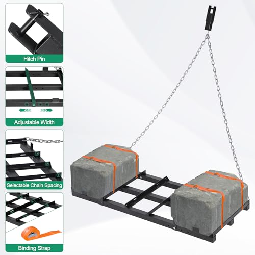 Drag Harrow Driveway Grader 4 FT with 4 FT Chain - size: 4 FT