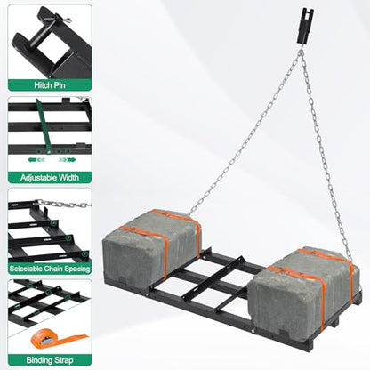 Drag Harrow Driveway Grader 4 FT with 4 FT Chain - size: 4 FT