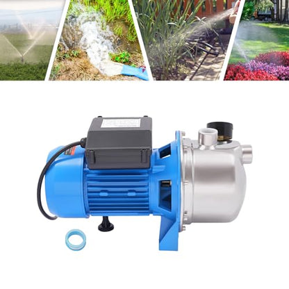 Shallow Well Pump, 110V Portable Electric Water Pump Stainless Steel Water Transfer Pump Garden Jet Pump Versatile Sprinkler Booster Pump for Gardening, Farms, Industrial Water (550W 0.75hp) - style: 550W 0.75hp