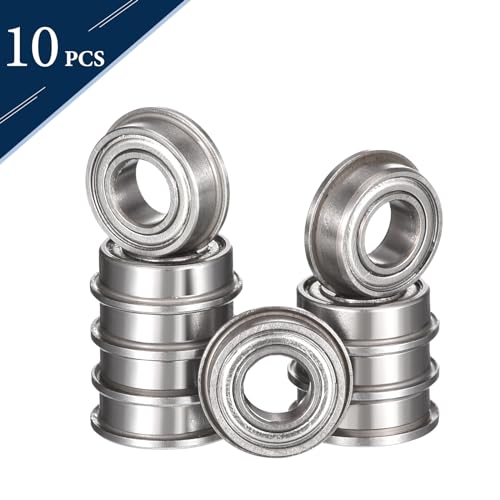 F684ZZ Flanged Ball Bearing, ID 4mm x OD 9mm x Width 4mm Miniature Bearings, Double Metal Shielded Deep Groove Bearings, Pre-Lubricated (GCr15) Chrome Steel 10pcs - size: F684ZZ 4mmx9mmx4mm