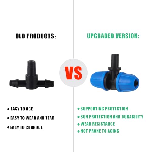6mm to 1/4 Inch Barb Tee for for ¼ in. tubing; Tubing Outside Diameter (OD) is 0.250 in., Internal Diameter (ID) is 0.170. in. (20Pcs/Pack) (Blue-1/4" to 6mm) - color: Blue-1/4 " to 6mm