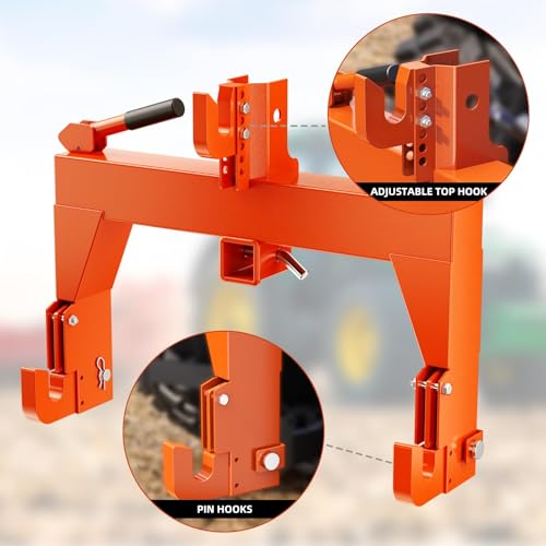 PeakPursuit 3000LBS 3 Point Quick Hitch, Orange - color: Orange