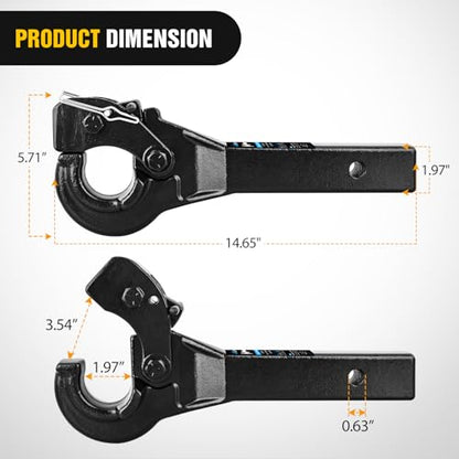 Nilight 10-TON Pintle Hitch for 2-Inch Receiver Hook 20000LBS - color: Pintle Hitch