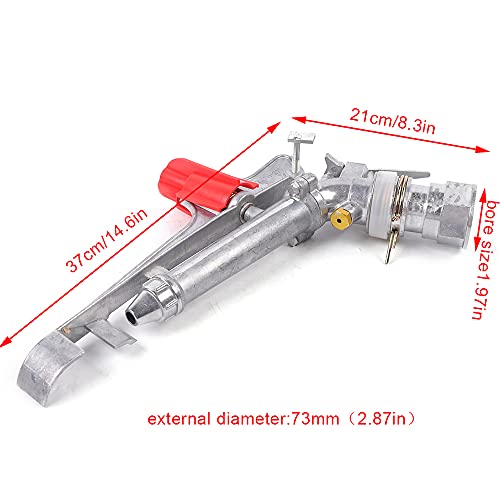 Agricultural Irrigation Spray Gun, 1.5" Adjustable 360° Rotation Metal Lawn Sprinkler, 80M Large Area Spraying System for Farms Orchards Tea Gardens Plant Irrigation - size: D