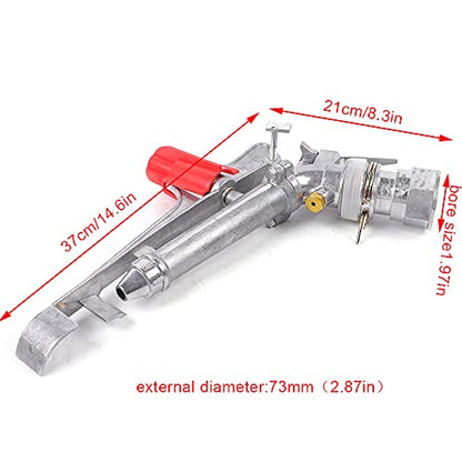 Agricultural Irrigation Spray Gun, 1.5" Adjustable 360° Rotation Metal Lawn Sprinkler, 80M Large Area Spraying System for Farms Orchards Tea Gardens Plant Irrigation - size: D