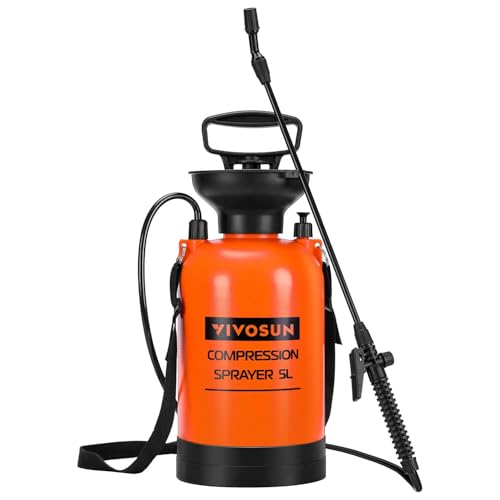 VIVOSUN 1.35-Gallon Pump Pressure Sprayer - color: Orange, size: 1.35 Gallons