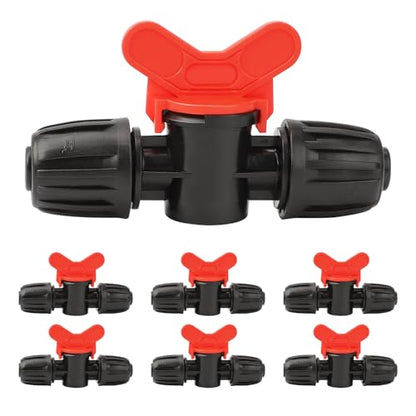 MIXC 1/2 Inch Drip Irrigation Fittings Barbed Valve 6 Pack - size: 1/2" Barbed Valve