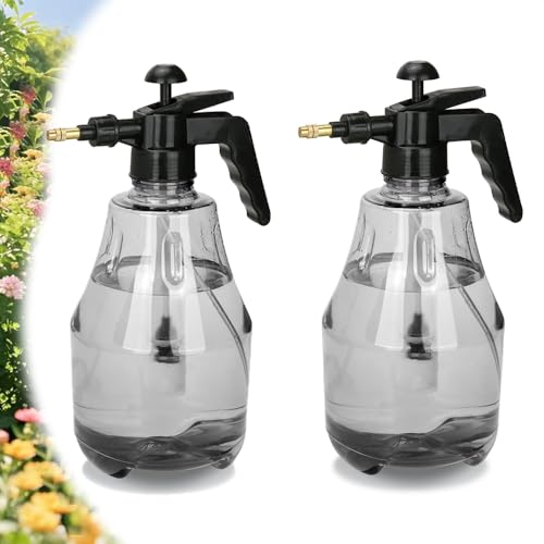 2 Pack Handheld Pump Sprayer, Garden Pressure Water Spray Bottle - color: 1.5L-Grey-2PCS