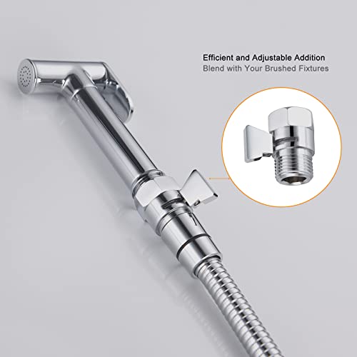 Angle Brass Shut Off Valve for Handheld Shower, Water Pressure Regulator Replacement, Chrome - color: Chrom